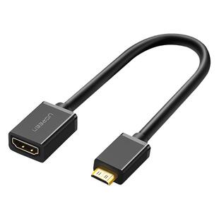 绿联mini/microhdmi转hdmi转接线迷你小口转大口高清延长器转换头