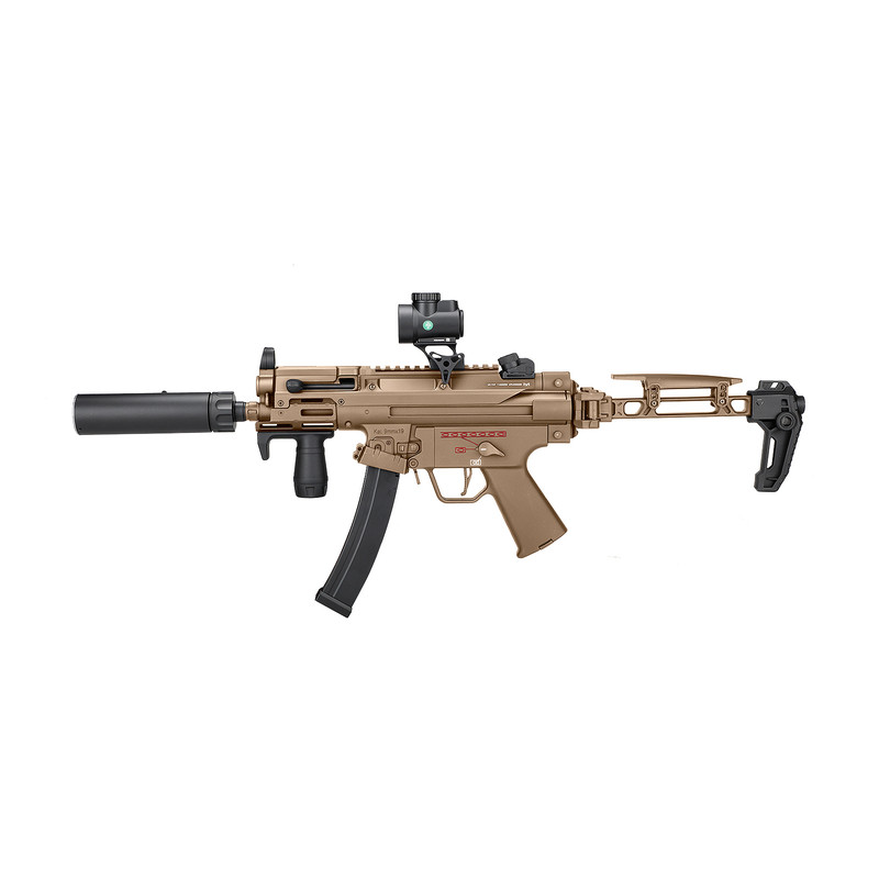 盛烨MP5K双折叠后托现代化新批次电动回膛空挂短突玩具枪cs发射器