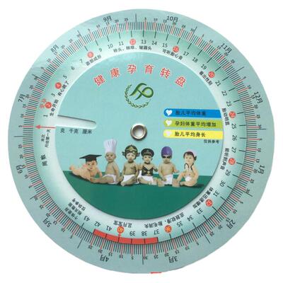孕周盘推算盘科学测算表预产期卡怀孕转盘孕期清宫图计算工具PVC
