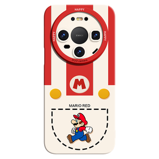 马里奥适用华为mate80手机壳2025新款mate80promax保护套镜头全包70pro防摔60系列男士女高级感液态硅胶外壳+