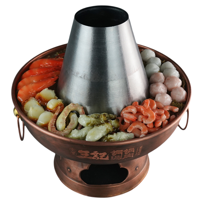 仿真食物菜品模型铜火锅涮锅模型