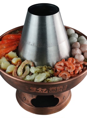 仿真食物菜品模型铜火锅涮锅模型