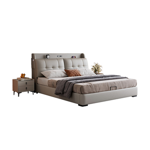 馨佰利真皮床1米8双人床主卧室大床2026新款高端大气功能软包婚床