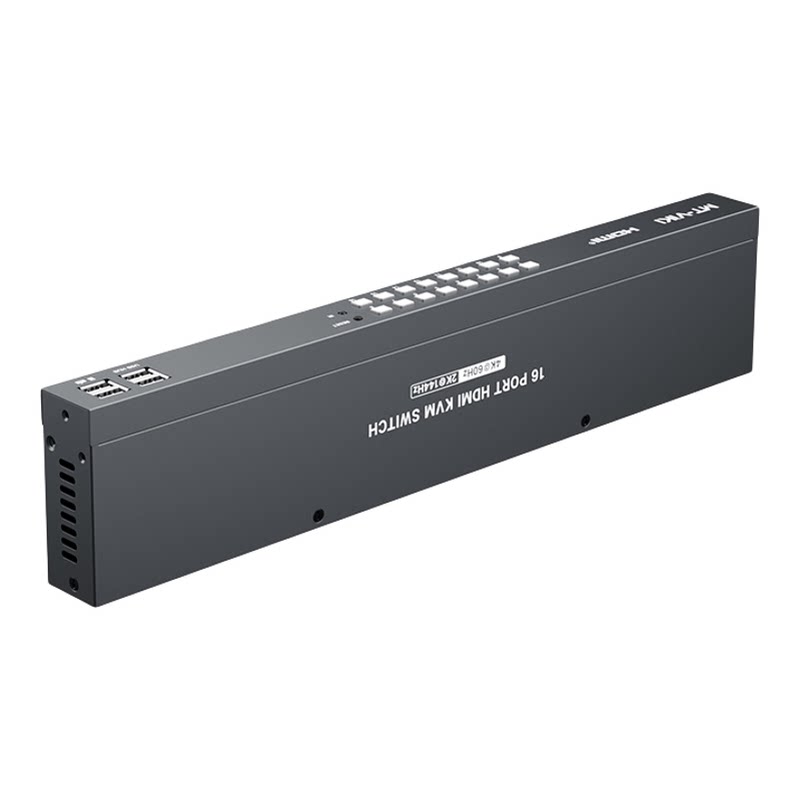 迈拓维矩MT-KH16S KVM切换器16口hdmi16进1出高清4K60Hz多电脑切换器机架式键鼠共享切屏器音频分离带遥控器