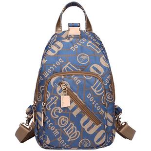 盛装舞步新款百搭休闲时尚女帆布胸包牛津布双肩背包小包L701