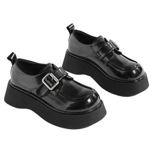 星期六厚底乐福鞋女鞋春季新款复古jk制服小皮鞋女士百搭方头单鞋