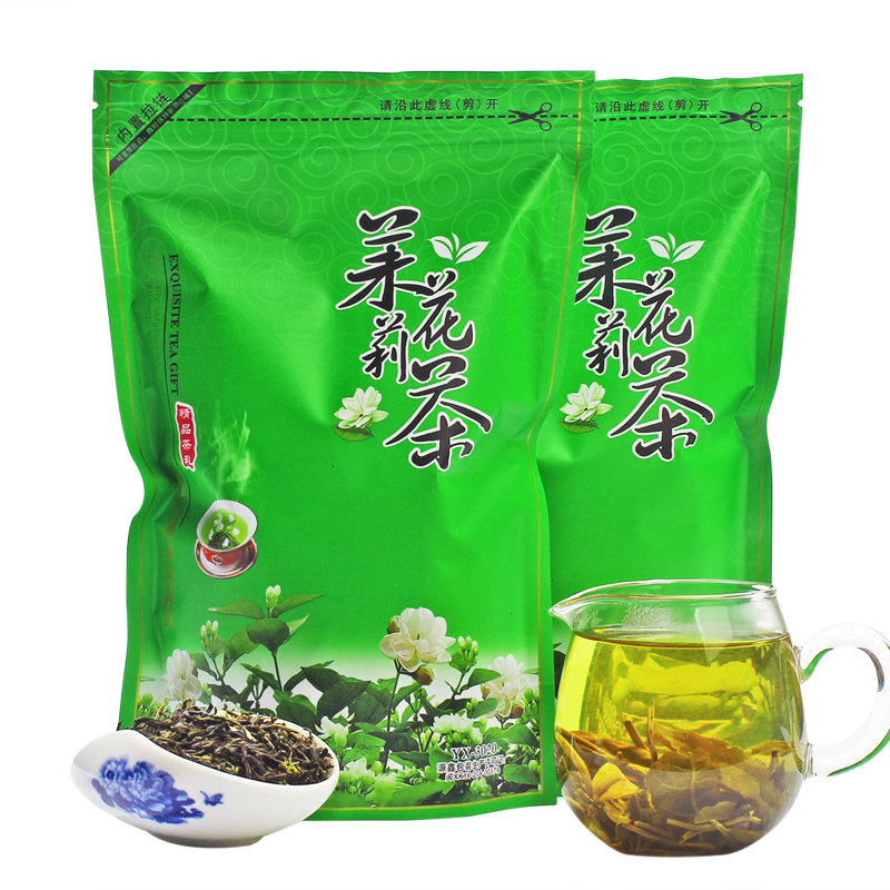 茉莉花茶小白毫清香绿茶小白芽浓香型新茶茉莉花茶叶散装500g袋装