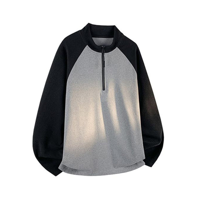 撞色打底运动t恤男半拉链训练服