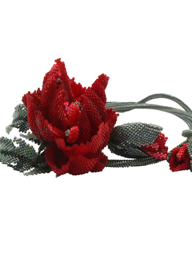 手工定制项圈米珠牡丹花项圈