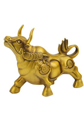 旺牛纯铜生肖牛铜牛牛抬头旺市牛招财牛家居摆件风水工艺礼品摆件