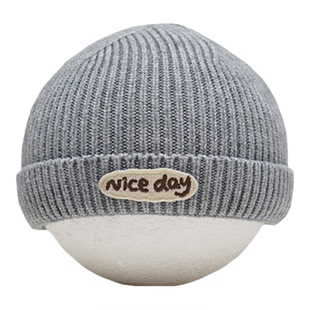 加内衬冬季婴儿毛线帽男童针织帽新生儿0到12个月小月龄宝宝帽子