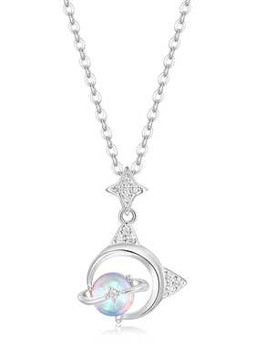 I Do&Co.喵梦星河项链女纯银锁骨链幻彩轻奢小众高级感吊坠送女友