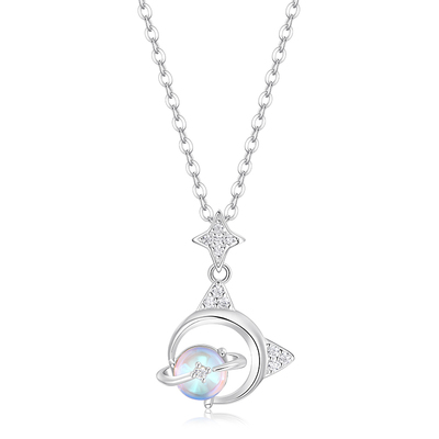 I Do&Co.喵梦星河项链女纯银锁骨链幻彩轻奢小众高级感吊坠送女友