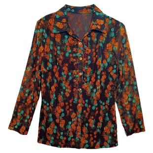 新款时尚中年洋气质女装上衣薄速干透气台湾网纱妈妈春秋夏装衬衫