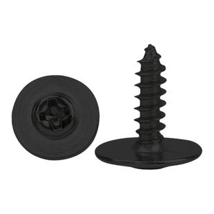 黑色圆头带垫自攻螺丝钉十字盘头带介子螺钉加大垫片PWA3M3.5M4M5