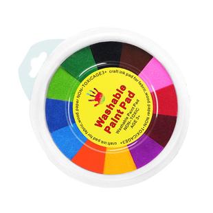 儿童手指画印泥彩色印台幼儿园手指点点画手掌印泥可水洗安全无毒