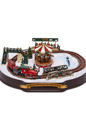 圣诞先生旋转火车木马音乐盒