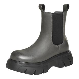 TATA他她英伦厚底切尔西靴女加绒烟筒靴短靴子冬季鞋子CGS02DD4