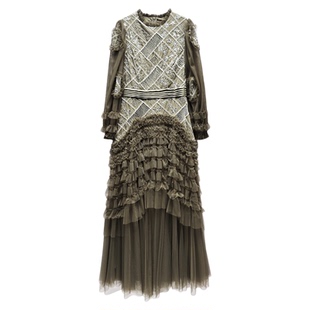 仙气风长袖连衣裙女装网纱过生日平时可穿晚装小礼服法式大摆裙