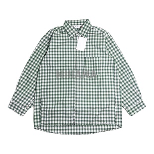 现货折扣ANCELLM C/R CHECK OVER SHIRT破坏格纹宽松廓形长袖衬衫