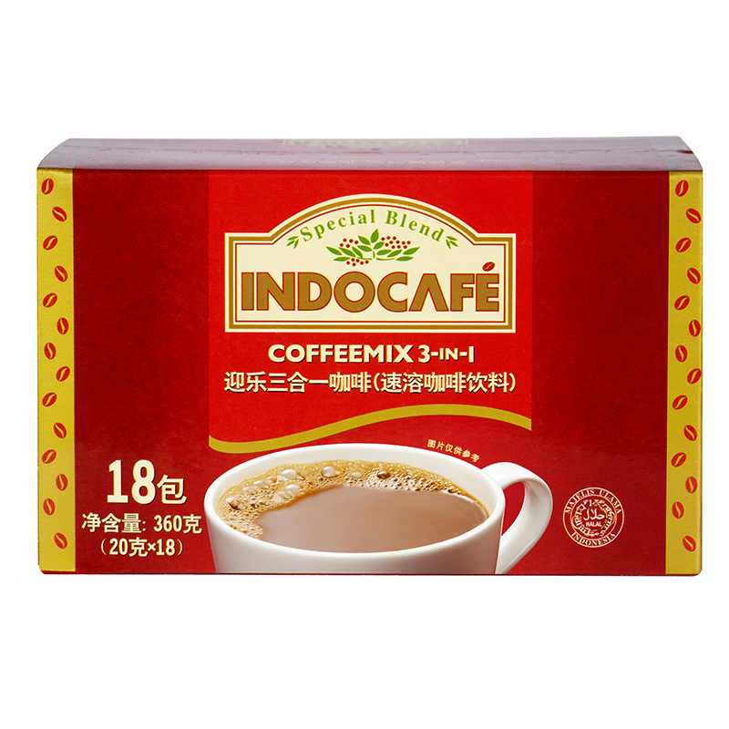 Indocafe迎乐咖啡经典三合一香浓速溶咖啡粉小包袋装印尼原装进口