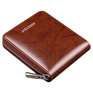 钱包男款2025新款短真皮质感拉链多功能防盗刷驾驶证卡包男士钱夹