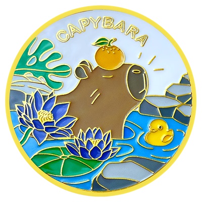 卡皮巴拉纪念章创意水豚硬币