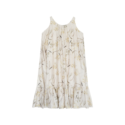 安妮森林天丝植物染花色背心裙夏