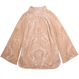 江南范中式复古国风女装改良旗袍风上衣盘扣丝绒唐装女汉服短茶服