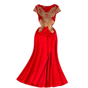 宴会晚礼服2025新款高贵气场女王主持人长款修身气质晚会礼服裙女