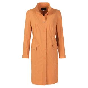 靓诺桔黄色风衣女中长款春季新款通勤简约休闲短外套收腰LF22136A