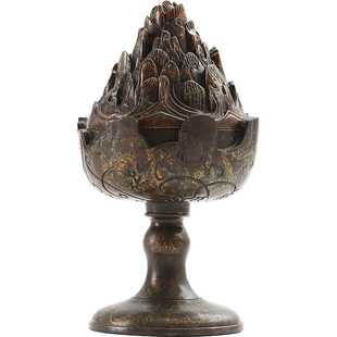 鎏金博山炉仿古苏工香薰炉小众高级感黄铜色错金香炉家用室内摆件