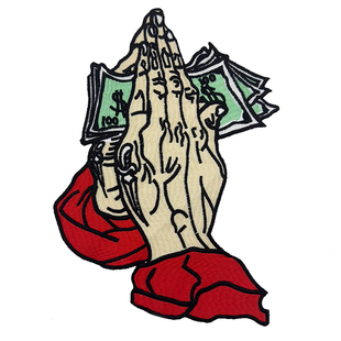 大号爱心形双手合十彩虹刺绣布贴衣服破洞修补贴毛衣装饰贴布手缝