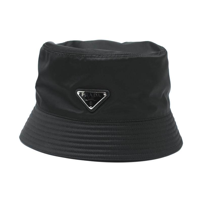 【自营】Prada/普拉达新品男士三角徽标渔夫帽时尚百搭帽子遮阳帽