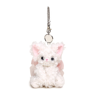 梦中情猫 YUYI可爱蝴蝶结德文猫小猫毛绒公仔情侣包包挂件钥匙扣