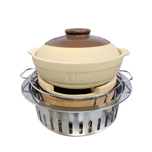 老式炭炉商用羊肉鸡煲火锅锅圈下沉盆铜锅炭火锅桌锅圈专用锅钢圈