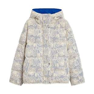 【保暖90白鸭绒】Desigual撞色肌理连帽长袖女士羽绒服