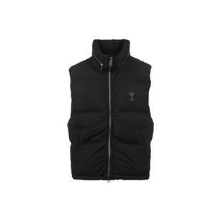 【自营】AMI男士爱心logo徽标收纳式兜帽秋冬羽绒服马甲背心