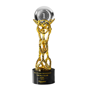 高档金属奖杯定制定做3D水晶内雕同心协力优秀员工销冠团队纪念品