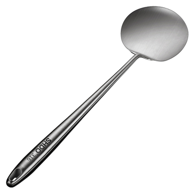 膳大皇德国316不锈钢蘑菇铲家用炒勺加长柄锅铲专用炒菜勺圆铲子