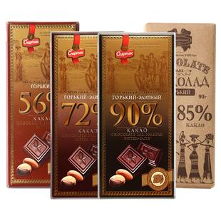 白俄罗斯进口纯黑巧克力原装康美纳卡可可脂小吃零食健身烘培食品