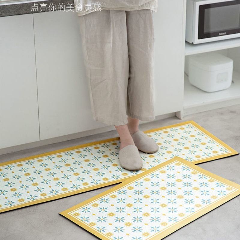 厨房地垫防滑可擦洗进门脚垫皮革入户免洗家用阳台地垫防油防水