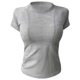 蓝小可Blue夏季薄瑜伽服运动健身短袖速干跑步训练上衣显瘦T恤女