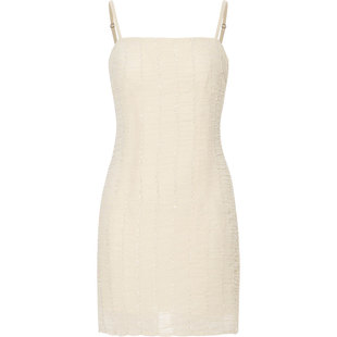 sincethen 奶油泡芙法式白色连衣裙小个子吊带裙度假风裙子女夏季