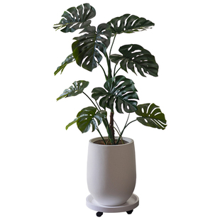 掬涵北欧简约镁泥花盆轻奢落地U形陶瓷花器家用客厅阳台绿植摆件