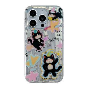 可爱卡通报纸黑猫适用苹果16手机壳iphone15promax日韩网红高级感13/14硅胶16pro保护套新款防摔全包边女软壳