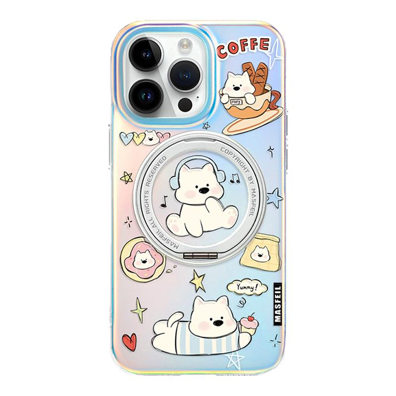 ANGYING × 西点小狗适用苹果18promax手机壳16新款iphone17pro磁吸带支架ip15支点可爱套Lo5好看的高级感13