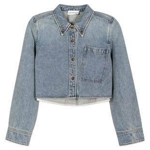 SHORT SENTENCE/短句都市女士短款休闲长袖牛仔衬衫银泰301574