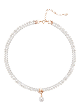 复古优雅！双层珍珠贝壳吊坠项链