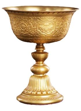 慧宝八吉祥A款酥油灯座桌面摆件